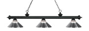 Riviera 3 Light Billiard, Glass Shades (RM) in Matte Black