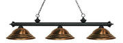 Riviera 3 Light Billiard, Metal Shades (ST) in Matte Black