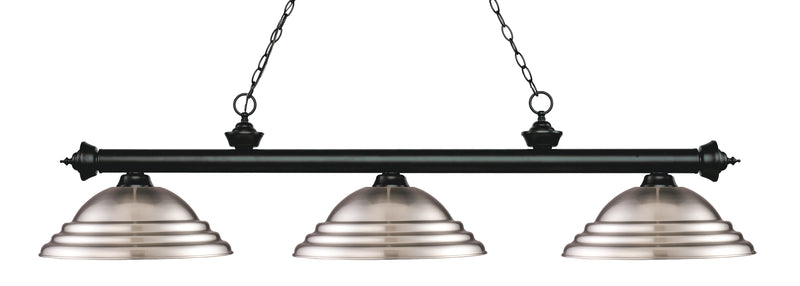 Riviera 3 Light Billiard, Metal Shades (ST) in Matte Black