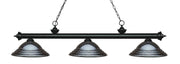 Riviera 3 Light Billiard, Metal Shades (ST) in Matte Black