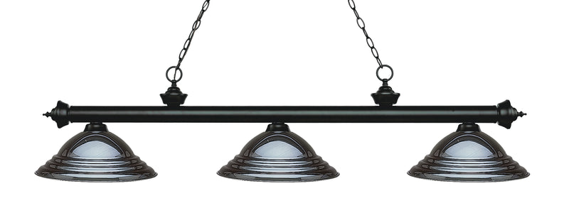 Riviera 3 Light Billiard, Metal Shades (ST) in Matte Black