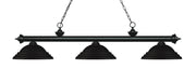 Riviera 3 Light Billiard, Metal Shades (ST) in Matte Black