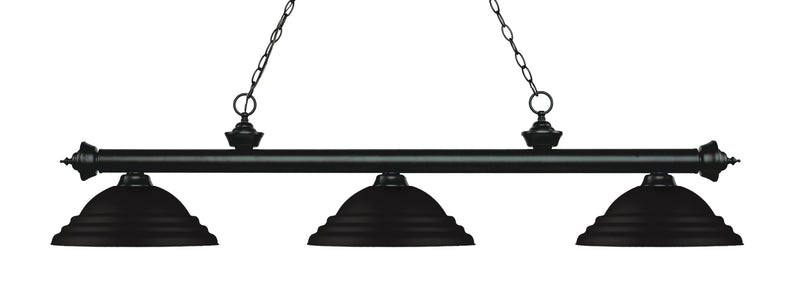 Riviera 3 Light Billiard, Metal Shades (ST) in Matte Black
