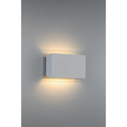 Amora Wide LED Outdoor Wall Sconce in Satin