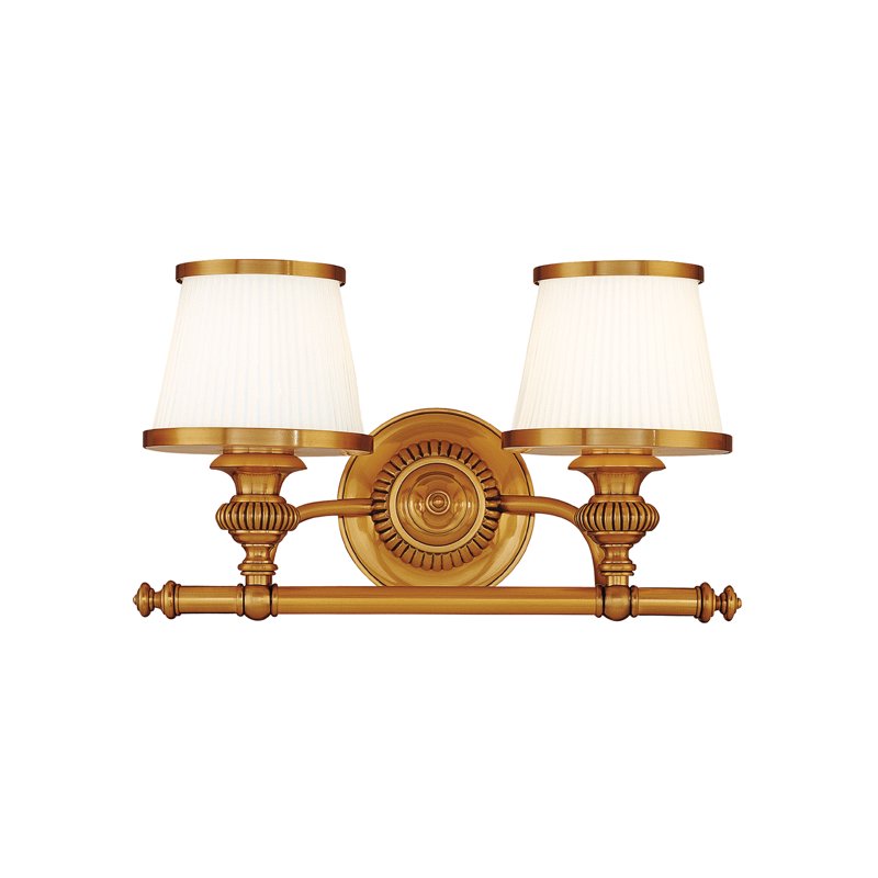 Milton 2-Light Bath Vanity Light in Flemish Brass