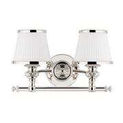 Milton 2-Light Bath Vanity Light in Polished Nickel