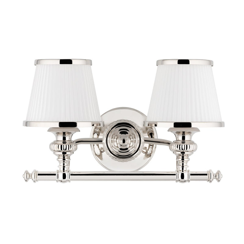 Milton 2-Light Bath Vanity Light in Polished Nickel