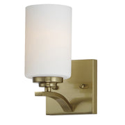 Deven 1 Light Wall Sconce in Satin Brass