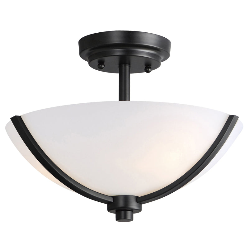 Deven 3 Light Semi-Flush Mount in Black