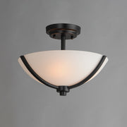 Deven 3 Light Semi-Flush Mount in Black