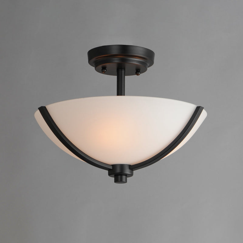 Deven 3 Light Semi-Flush Mount in Black