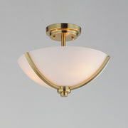 Deven 3 Light Semi-Flush Mount in Satin Brass