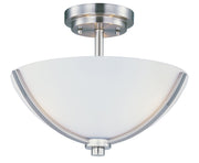 Deven 3 Light Semi-Flush Mount in Satin Nickel