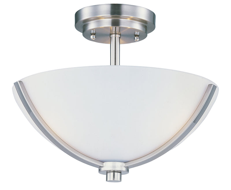 Deven 3 Light Semi-Flush Mount in Satin Nickel