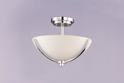 Deven 3 Light Semi-Flush Mount in Satin Nickel