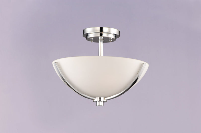 Deven 3 Light Semi-Flush Mount in Satin Nickel