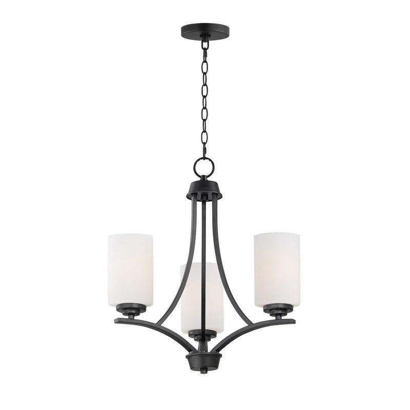 Deven 3 Light Chandelier in Black