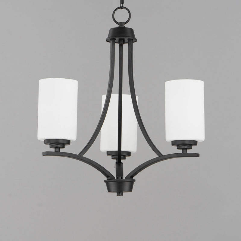 Deven 3 Light Chandelier in Black