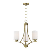 Deven 3 Light Chandelier in Satin Brass