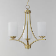 Deven 3 Light Chandelier in Satin Brass