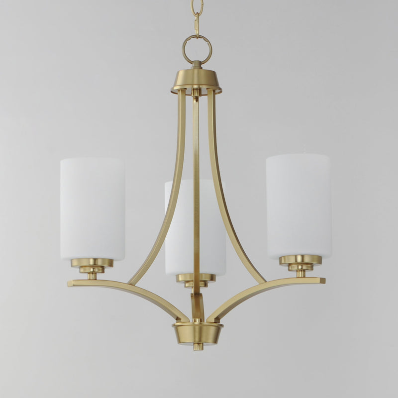 Deven 3 Light Chandelier in Satin Brass