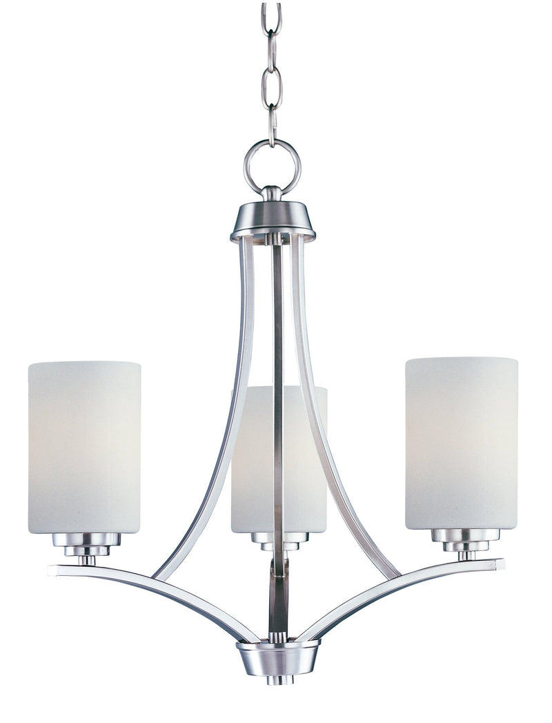 Deven 3 Light Chandelier in Satin Nickel