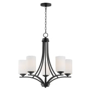Deven 5 Light Chandelier in Black