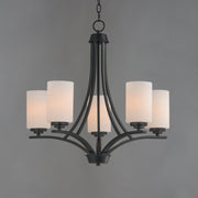 Deven 5 Light Chandelier in Black