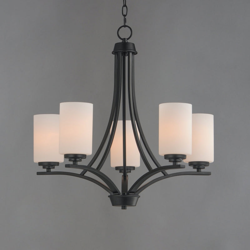 Deven 5 Light Chandelier in Black