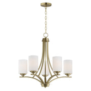 Deven 5 Light Chandelier in Satin Brass