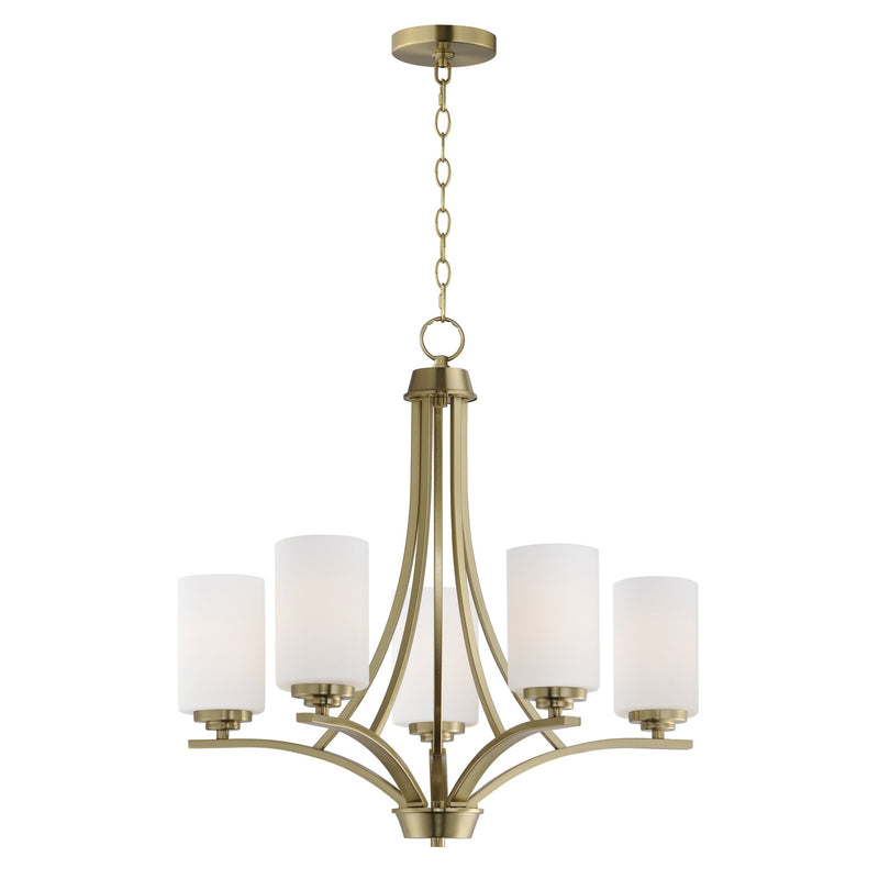 Deven 5 Light Chandelier in Satin Brass