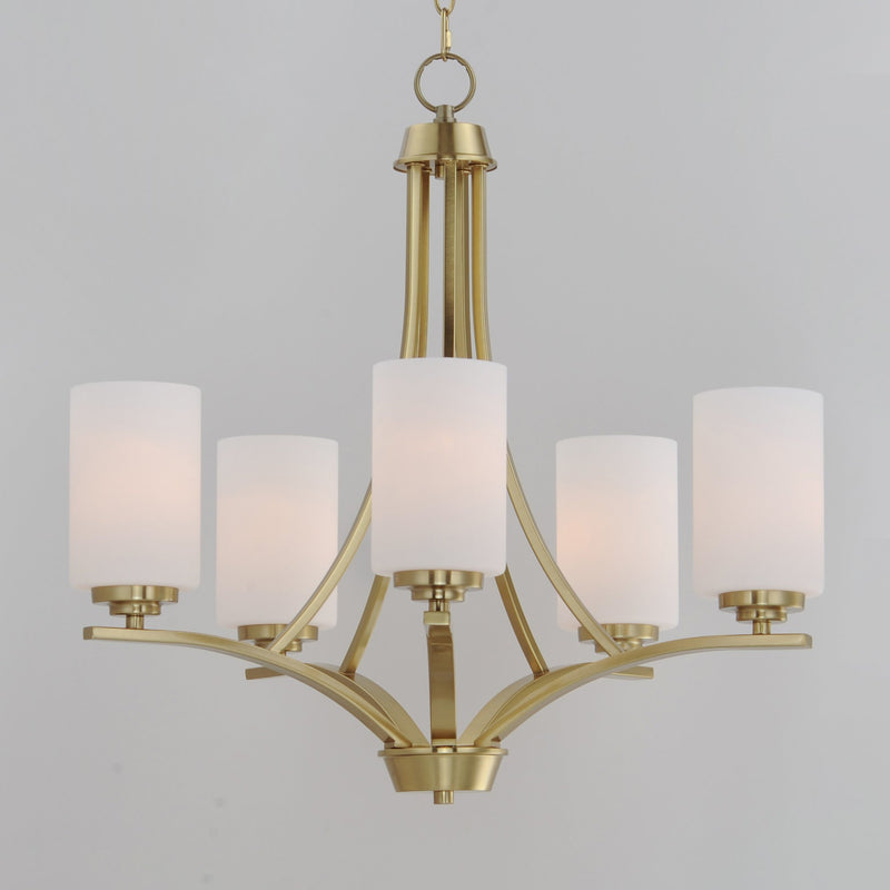 Deven 5 Light Chandelier in Satin Brass