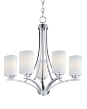 Deven 5 Light Chandelier in Satin Nickel