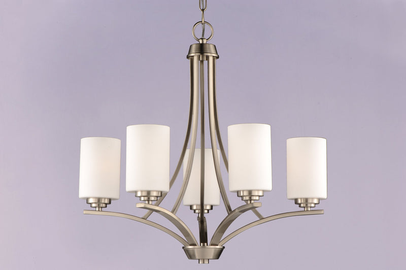 Deven 5 Light Chandelier in Satin Nickel