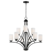 Deven 9 Light Chandelier in Black