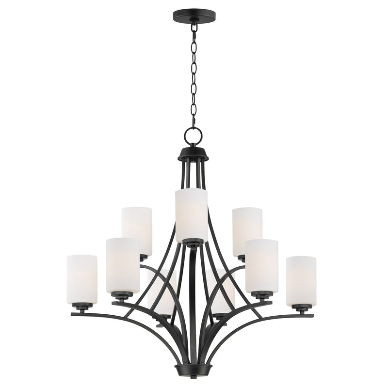 Deven 9 Light Chandelier in Black