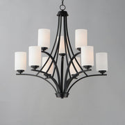 Deven 9 Light Chandelier in Black