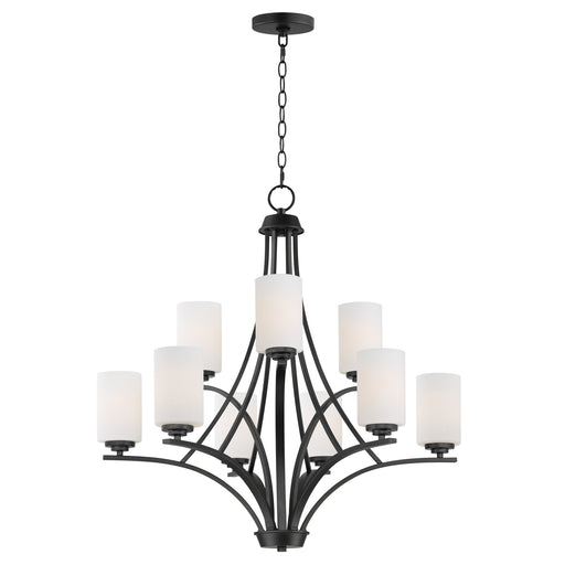 Deven 9 Light Chandelier in Black