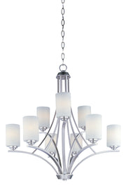 Deven 9 Light Chandelier in Satin Nickel
