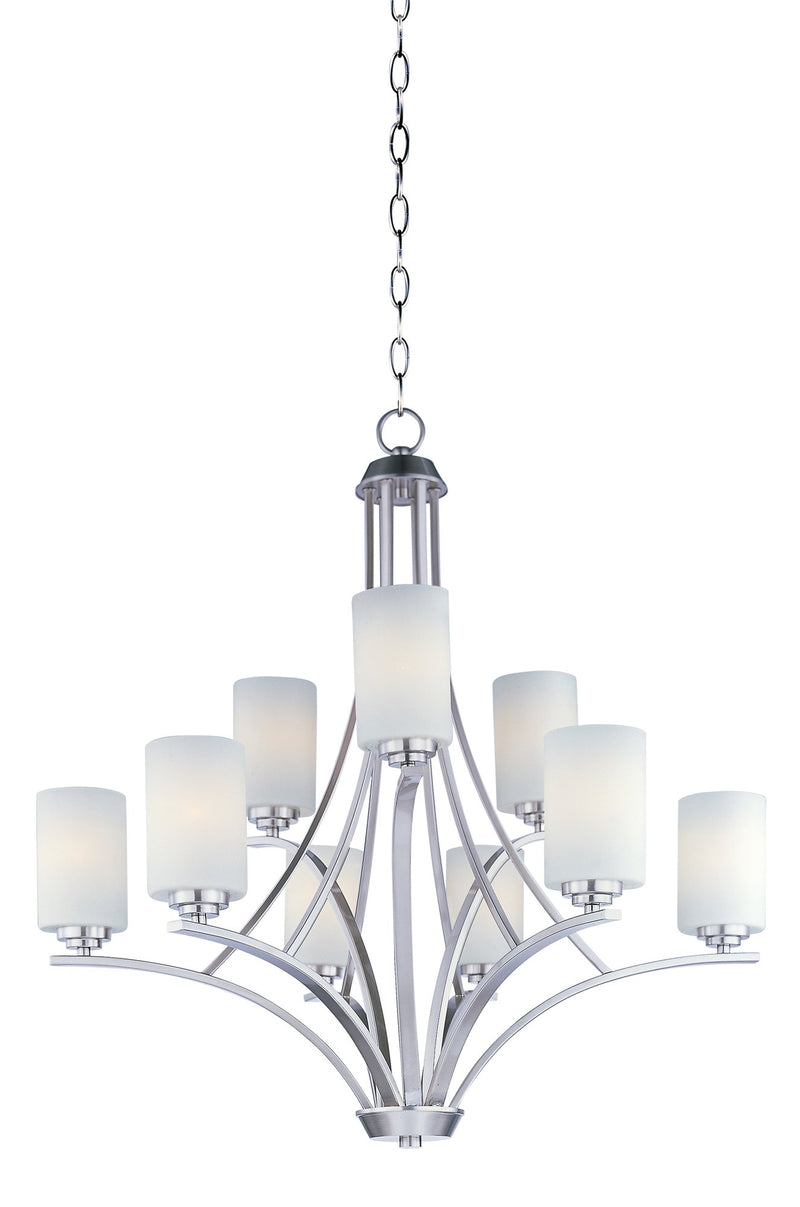 Deven 9 Light Chandelier in Satin Nickel