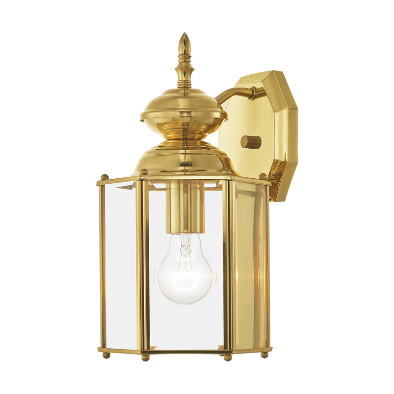 Outdoor Classics 13" Outdoor Wall Lantern in Polished Brass