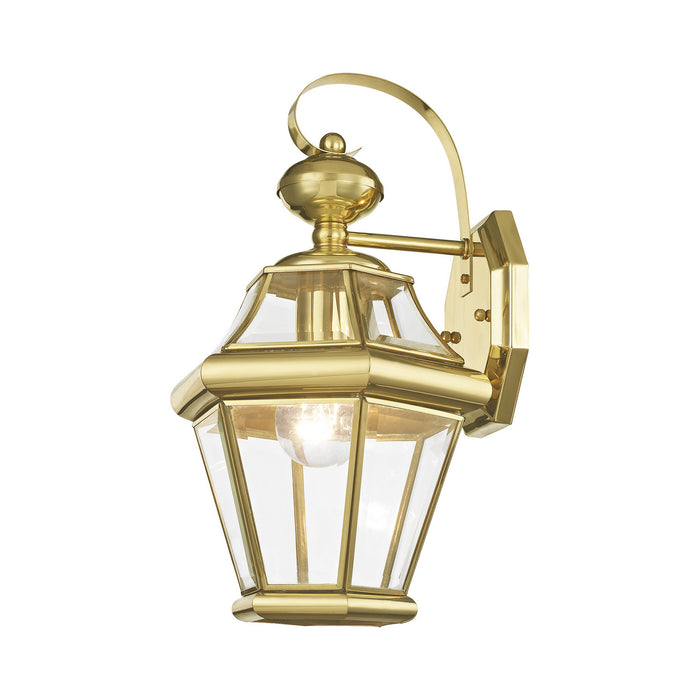 Georgetown 1 Light Outdoor Wall Lantern in Polished Brass