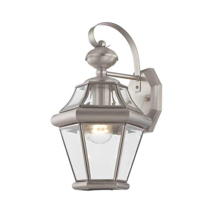 Georgetown 1 Light Outdoor Wall Lantern in Brushed Nickel