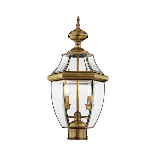 Monterey 2 Light Outdoor Post Lantern in Antique Brass
