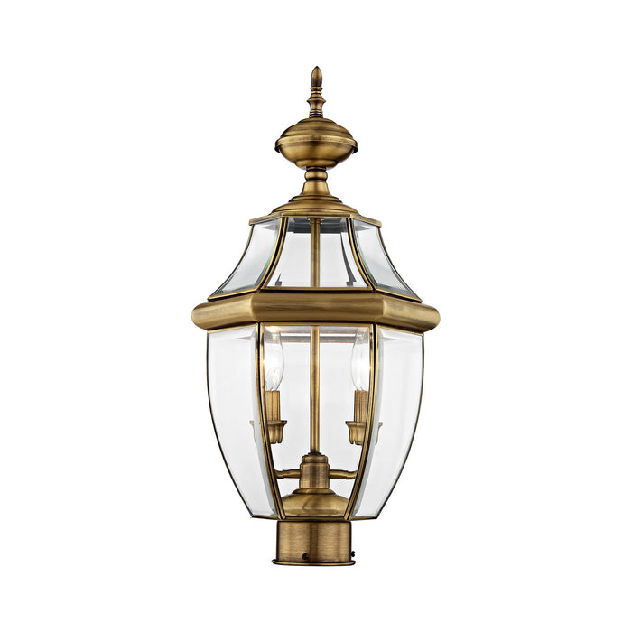 Monterey 2 Light Outdoor Post Lantern in Antique Brass