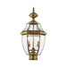 Monterey 2 Light Outdoor Post Lantern in Antique Brass