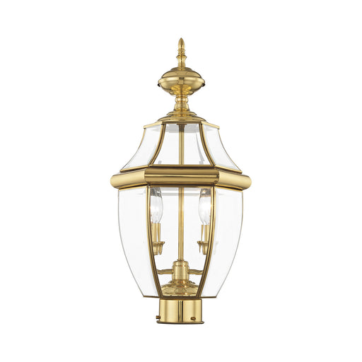 Monterey 2 Light Outdoor Post Lantern in Polished Brass