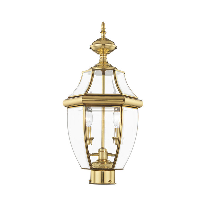 Monterey 2 Light Outdoor Post Lantern in Polished Brass