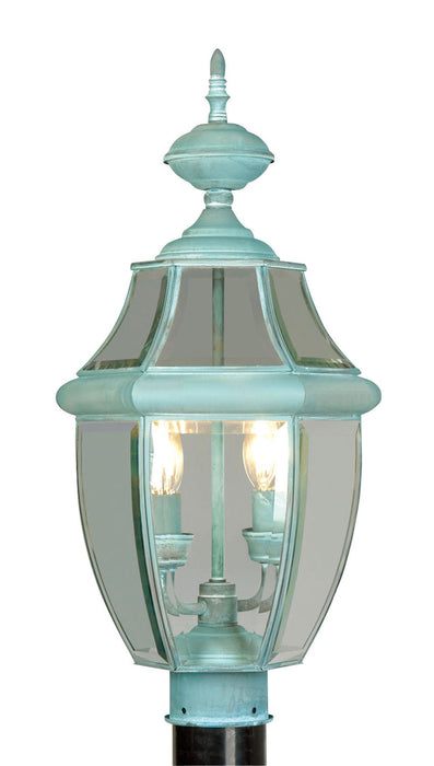 Monterey 2 Light Outdoor Post Lantern in Verdigris