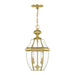Monterey 2 Light Outdoor Chain Lantern in Polished Brass